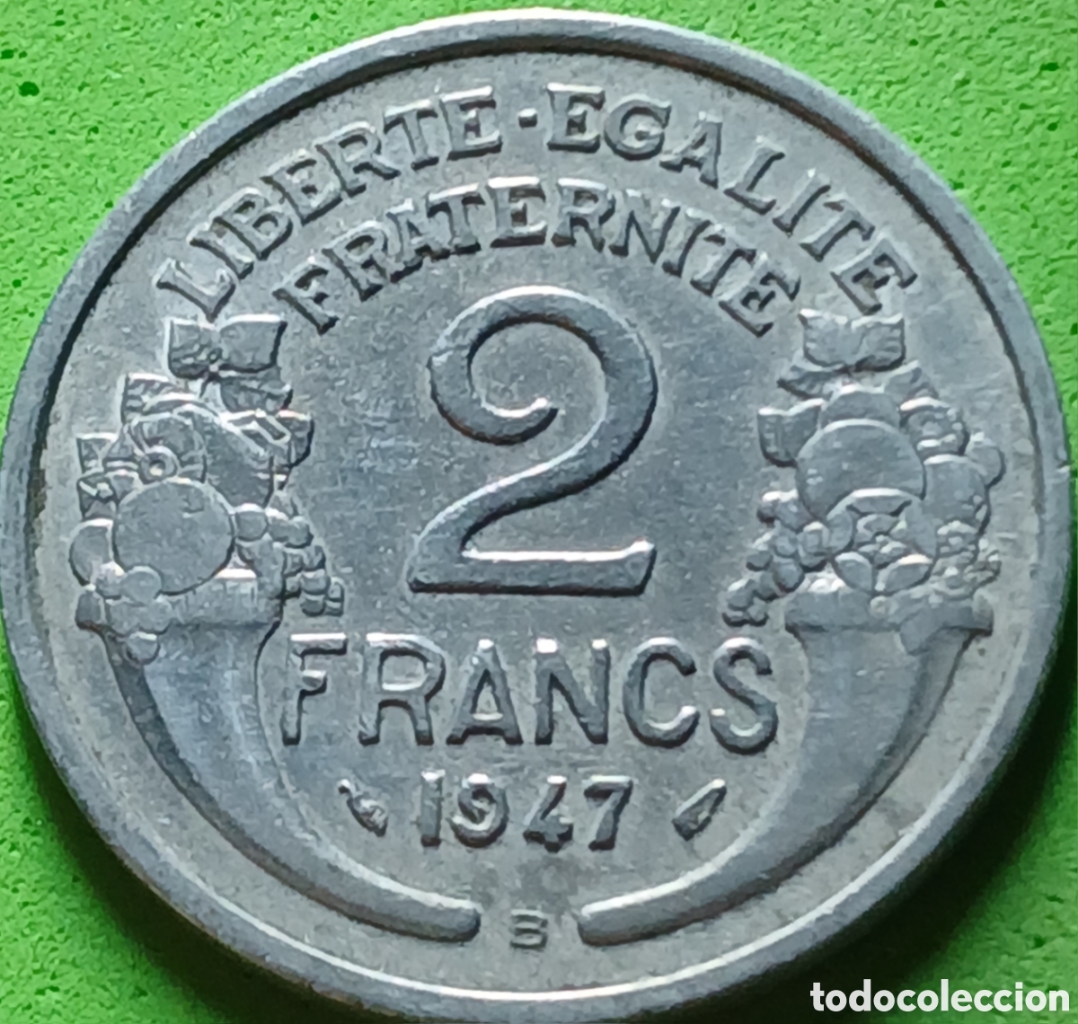 Monedas antiguas de Europa: Francia 2 francos 1947 B Beaumont-le-Roger km#886a