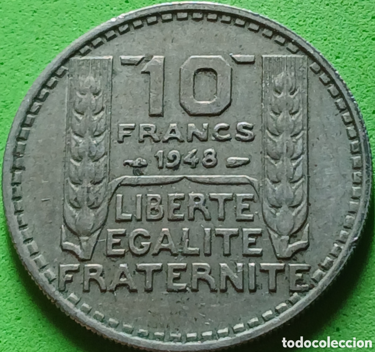 Monedas antiguas de Europa: Francia 10 francos 1948 km#909 sin marca de ceca
