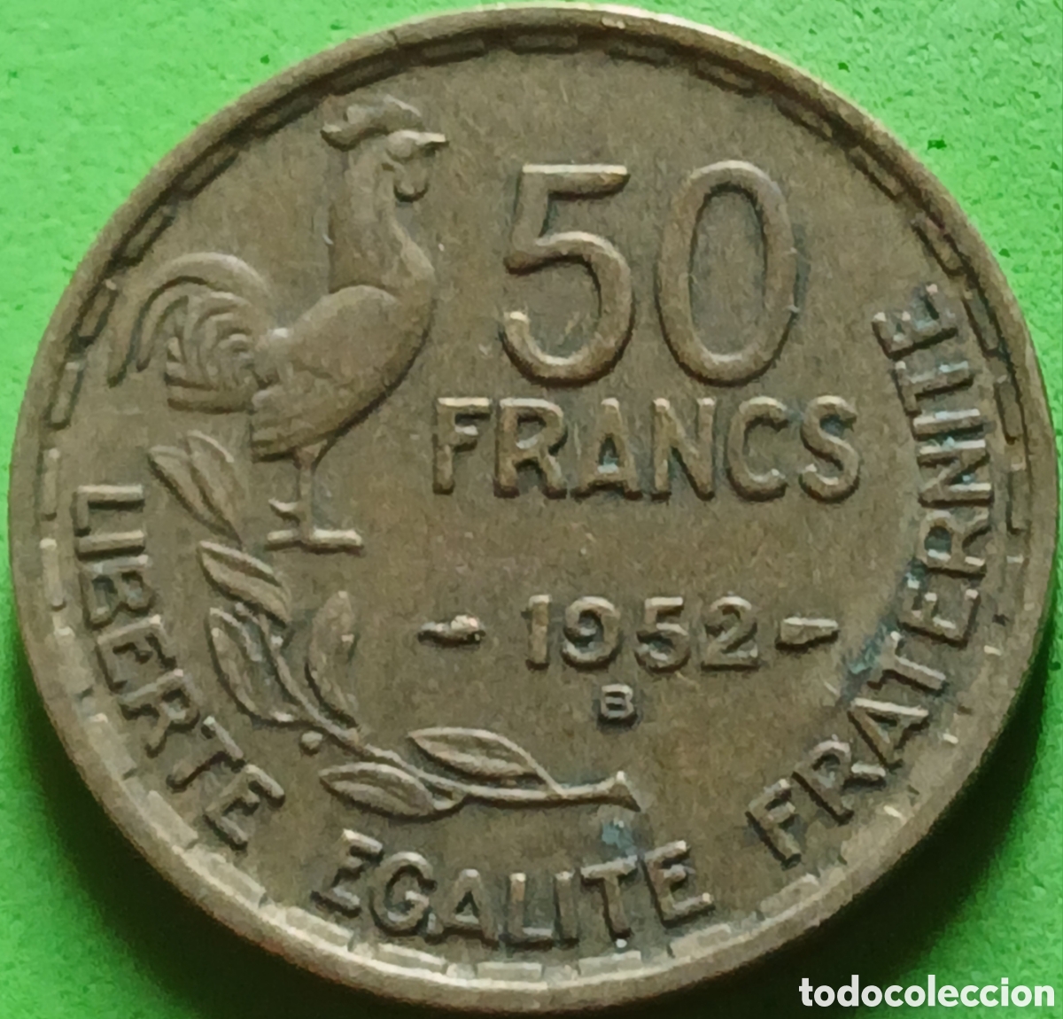 Monedas antiguas de Europa: Francia 50 francos 1952 B Beaumont-le-Roger km#918
