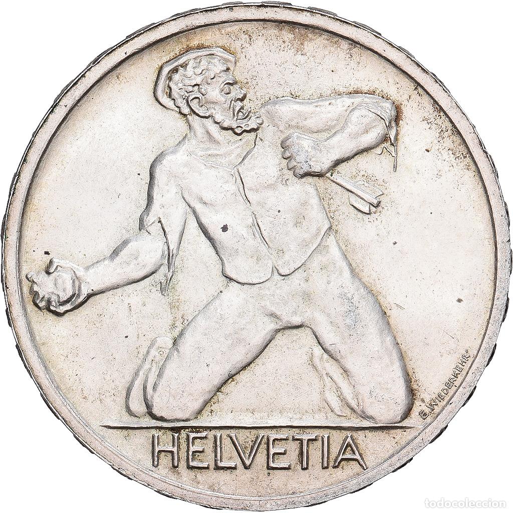 Monedas antiguas de Europa: [#1167714] Moneda, Suiza, 5 Francs, 1944, Bern, EBC+, Plata, KM:45