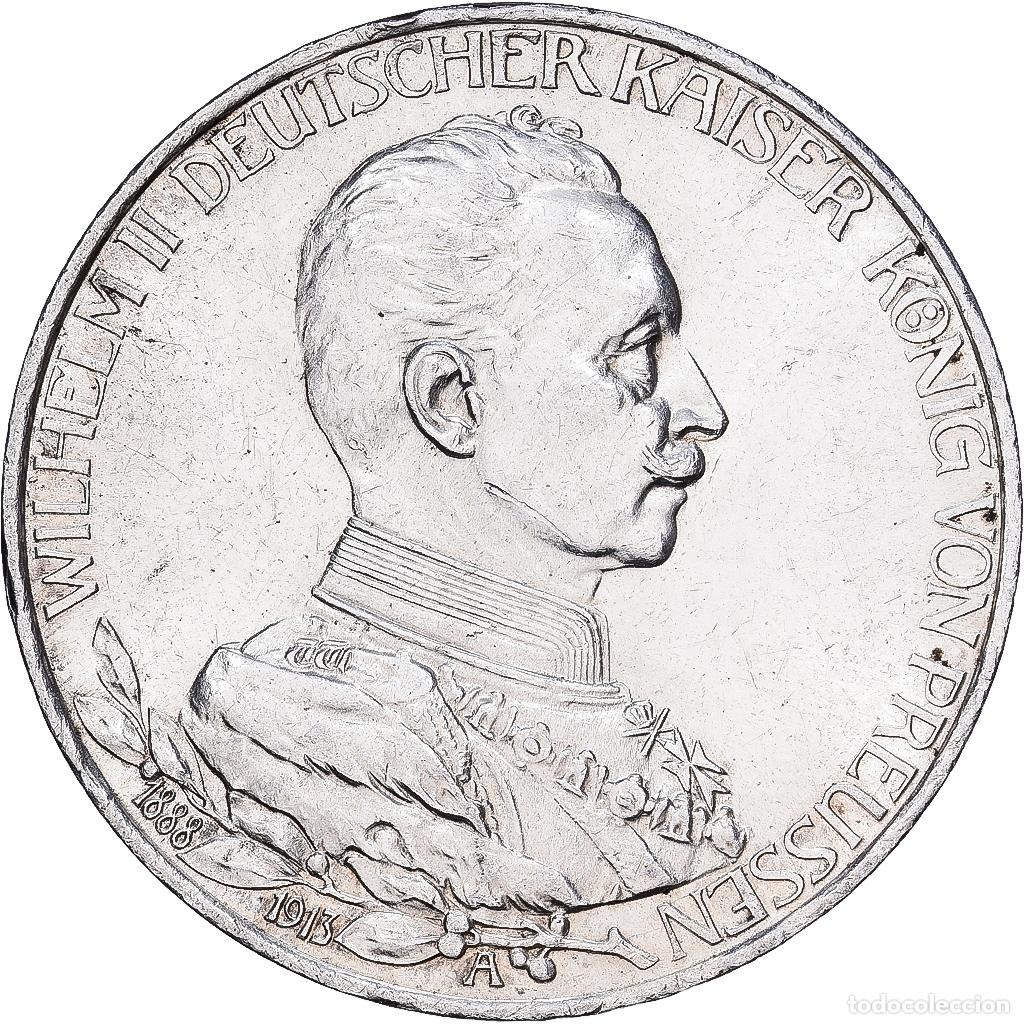 Monedas antiguas de Europa: [#1167747] Estados alemanes, PRUSSIA, Wilhelm II, 3 Mark, 1913, Berlin, Plata, EBC+, KM:535