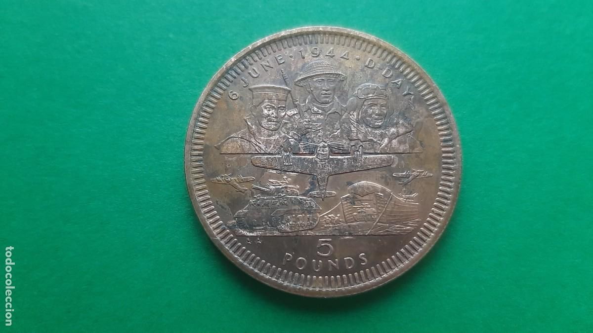 Monedas antiguas de Europa: (GIBRALTAR)(1994)(VIRENIUM)5 POUNDS DEL 50 TH ANIVERSARIO DEL D-DAY