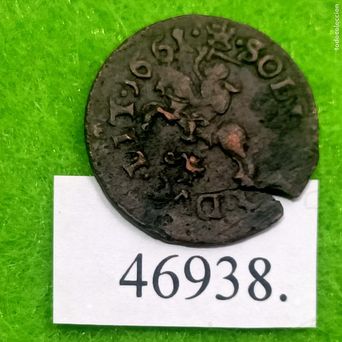 Monedas antiguas de Europa: Lituania 1 Szeląg, s&oacute;lido, Schilling, 1661, Juan II Casimiro Vasa. Mancomunidad Polaco-Lituana