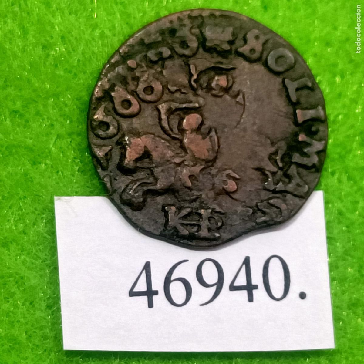 Monedas antiguas de Europa: Lituania 1 Szeląg, s&oacute;lido, Schilling, 1666, Juan II Casimiro Vasa. Mancomunidad Polaco-Lituana