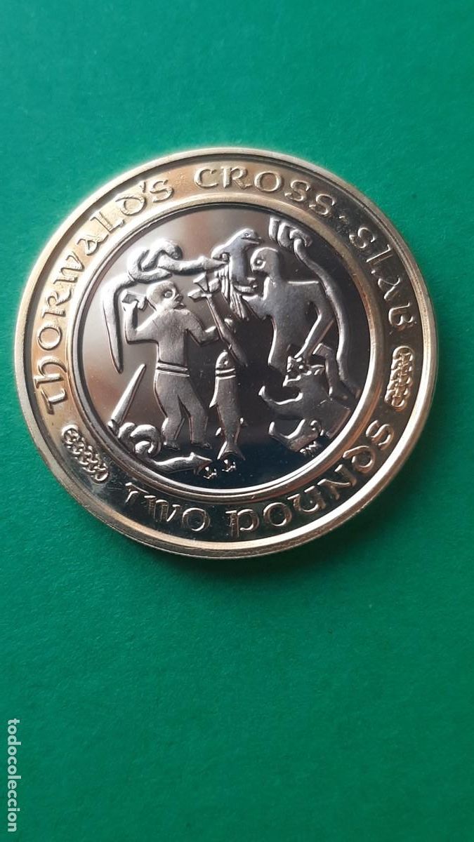 Monedas antiguas de Europa: (ISLA DE MAN)(2000) 2 POUNDS CRUZ DE THORWALD'S ELIZABETH II