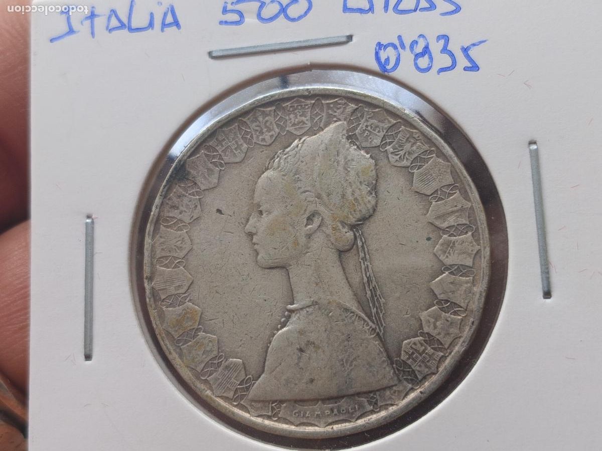Monedas antiguas de Europa: ITALIA 500 LIRAS 1958 PLATA