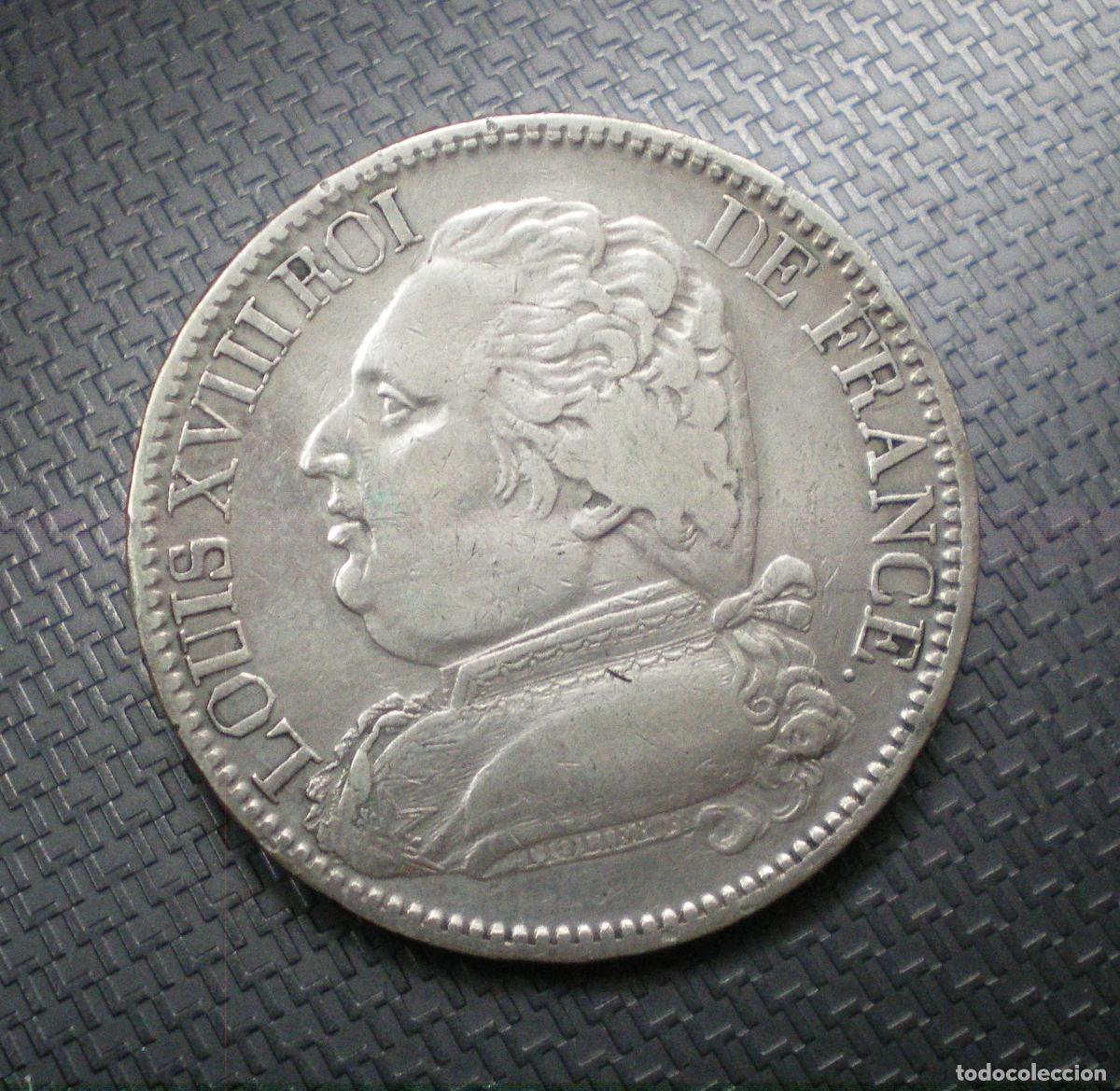 Monedas antiguas de Europa: FRANCIA - 5 FRANCOS de PLATA - LUIS XVIII - 1814 Q