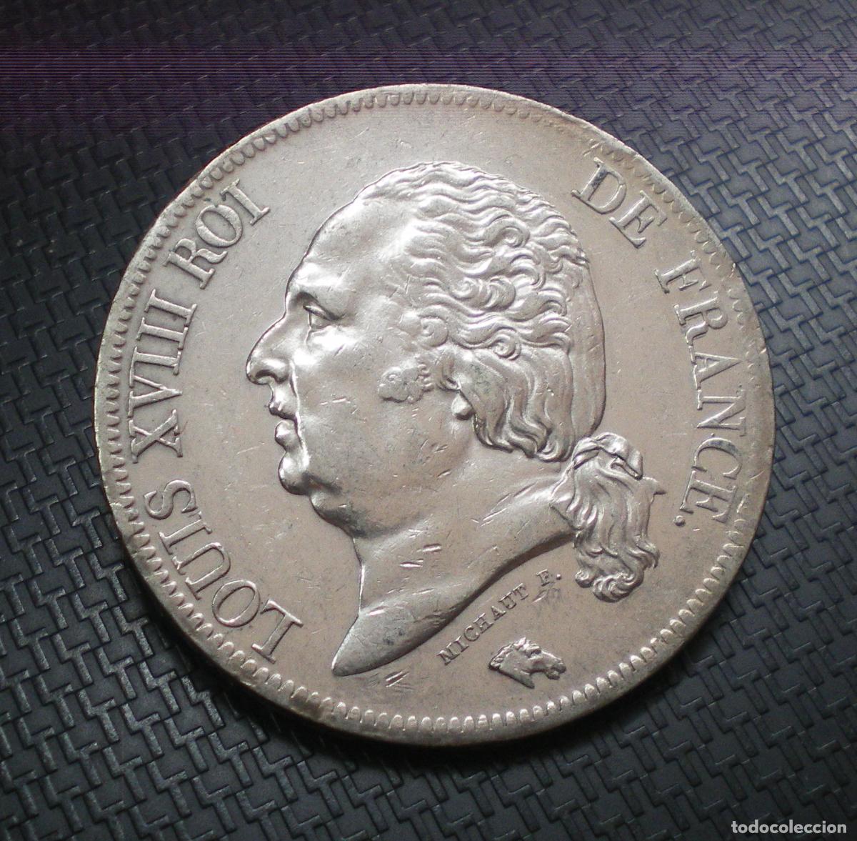 Monedas antiguas de Europa: FRANCIA - 5 FRANCOS de PLATA - LUIS XVIII - 1817 A