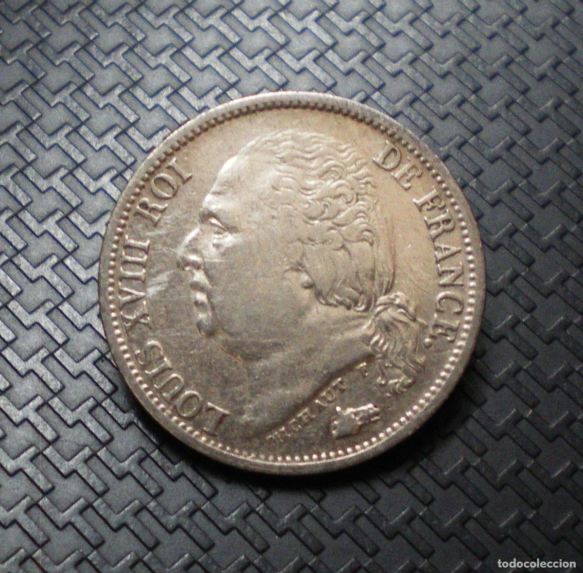 Monedas antiguas de Europa: FRANCIA - 25 CENTIMOS de FRANCO de PLATA - LUIS XVIII - 1824 A