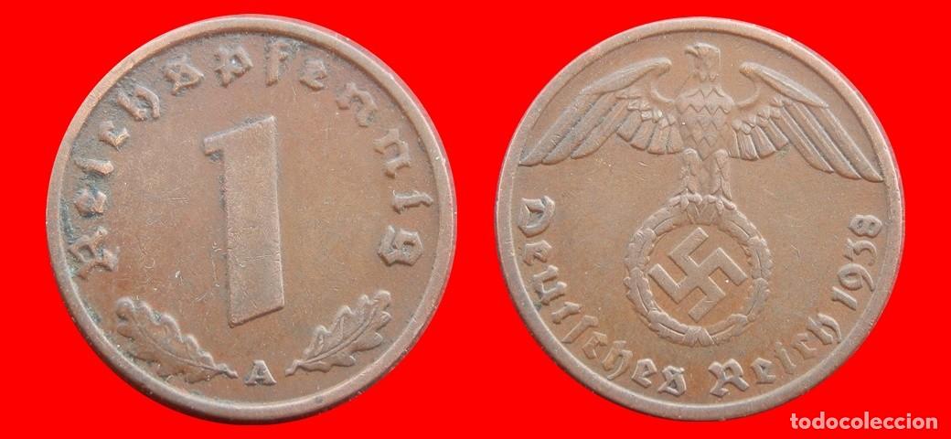 Monedas antiguas de Europa: 1 REICHSPFENNIG 1938A TERCER REICH ALEMANIA-151072