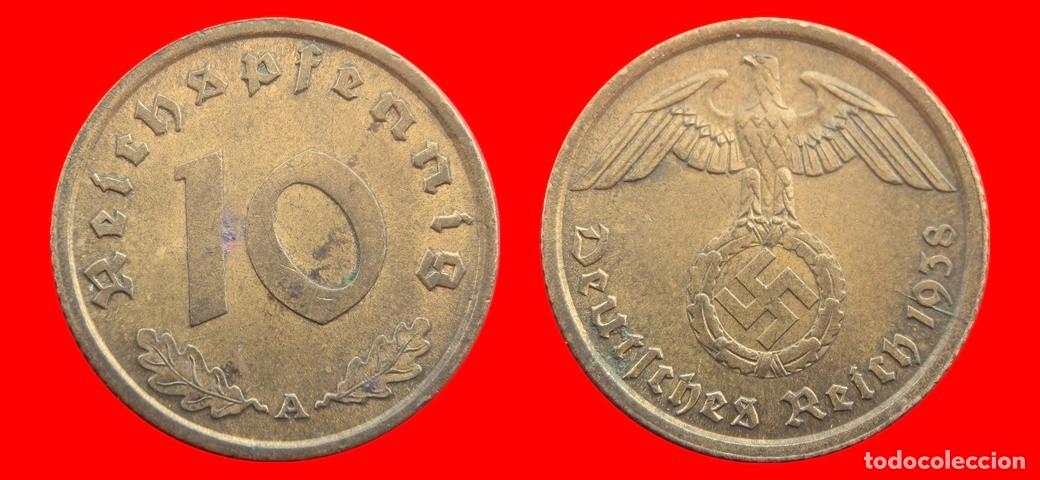 Monedas antiguas de Europa: 10 REICHSPFENNIG 1938A TERCER REICH ALEMANIA-151076