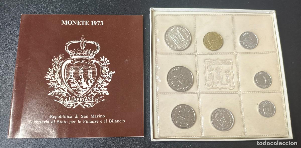 Monedas antiguas de Europa: San Marino Estuche 8 Valores Colecci&oacute;n de Monedas 1973 (SC)