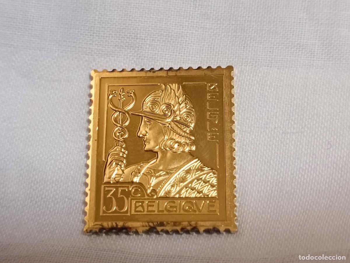 Monedas antiguas de Europa: sello belga de plata y oro