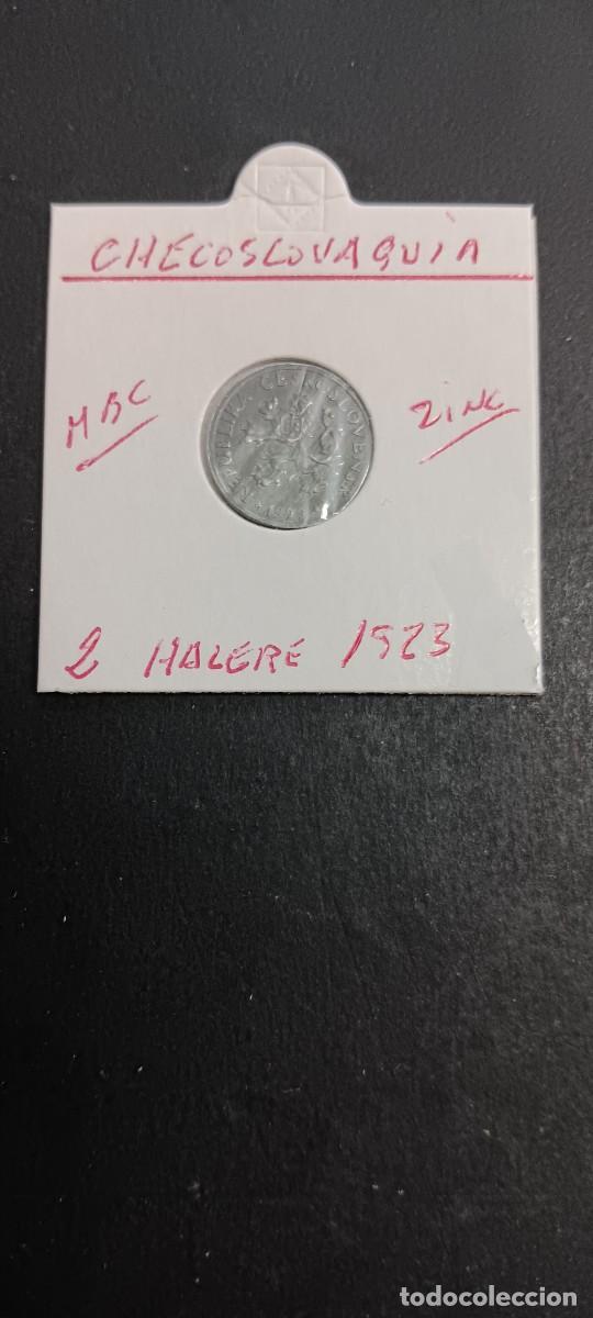 Monedas antiguas de Europa: CHECOSLOVAQUIA 2 HALERE 1923 MBC KM=6 (ZINC)