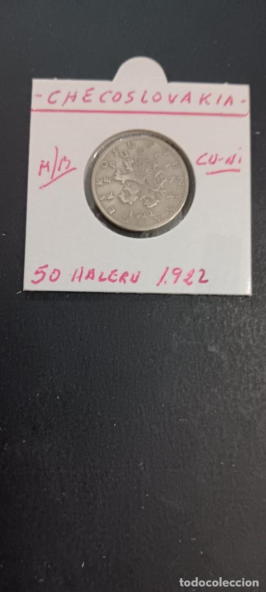 Monedas antiguas de Europa: CHECOSLOVAQUIA 50 HALERU 1922 MBC KM=2 (CUPRONIQUEL)