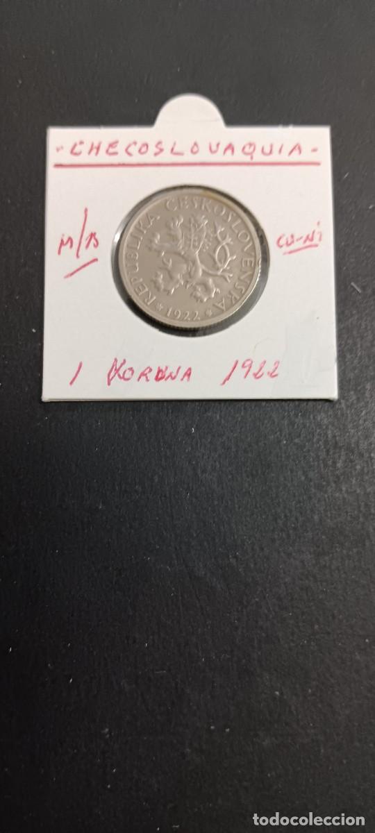 Monedas antiguas de Europa: CHECOSLOVAQUIA 1 KORUNA 1922 MBC KM=4 (CUPRONIQUEL)