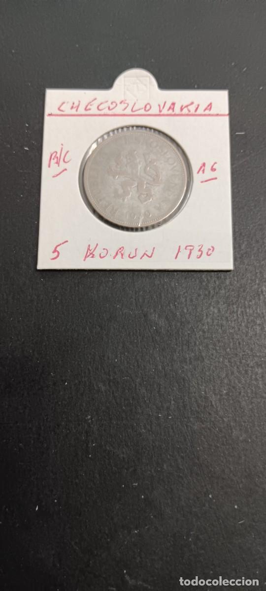 Monedas antiguas de Europa: CHECOSLOVAQUIA 5 KORUN 1930 BC KM=11 (PLATA)
