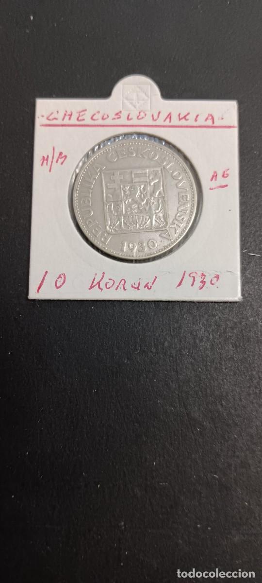 Monedas antiguas de Europa: CHECOSLOVAQUIA 10 KORUN 1930 MBC KM=15 (PLATA)