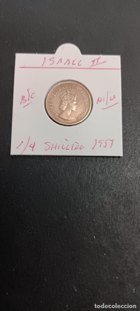 Monedas antiguas de Europa: JERSEY 1/4 SHILLING 1957 BC KM=22 (NIQUEL-LAT&Oacute;N) ISABEL II
