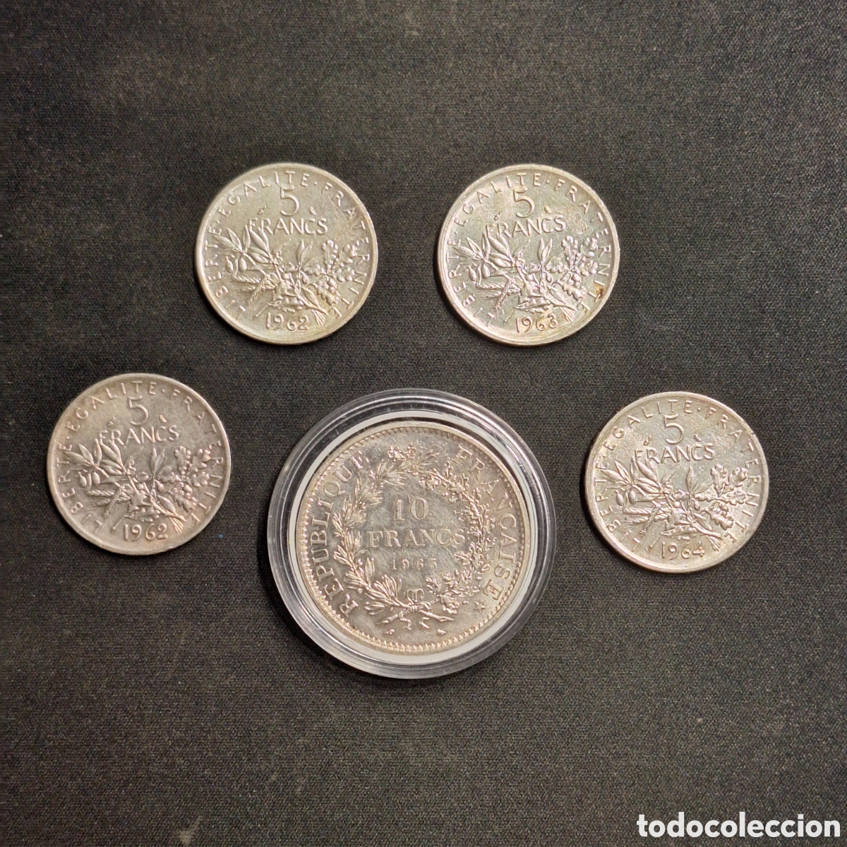 Monedas antiguas de Europa: Lote de 5 monedas francesas de plata