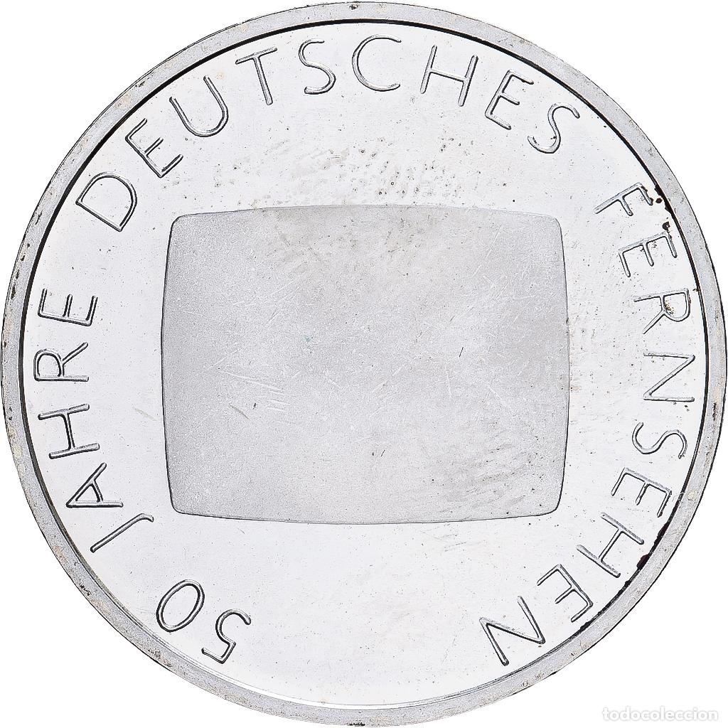 Alte M&uuml;nzen aus Europa: [#1167622] Alemania, 10 Euro, German Television, 2002, Karlsruhe, Plata, EBC+, KM:219