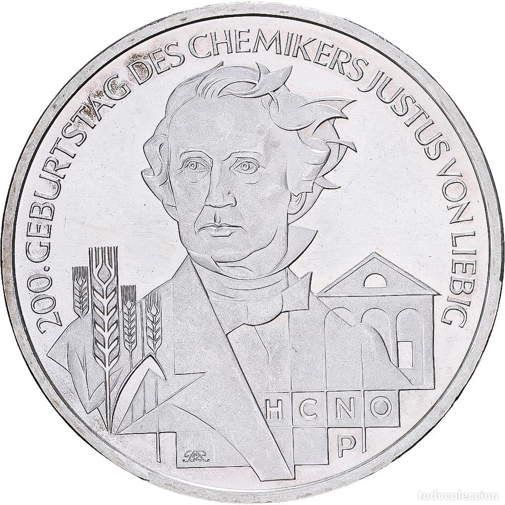 Monedas antiguas de Europa: [#1167629] Alemania, 10 Euro, Justus von Liebig, 2003, Hamburg, Plata, SC, KM:222