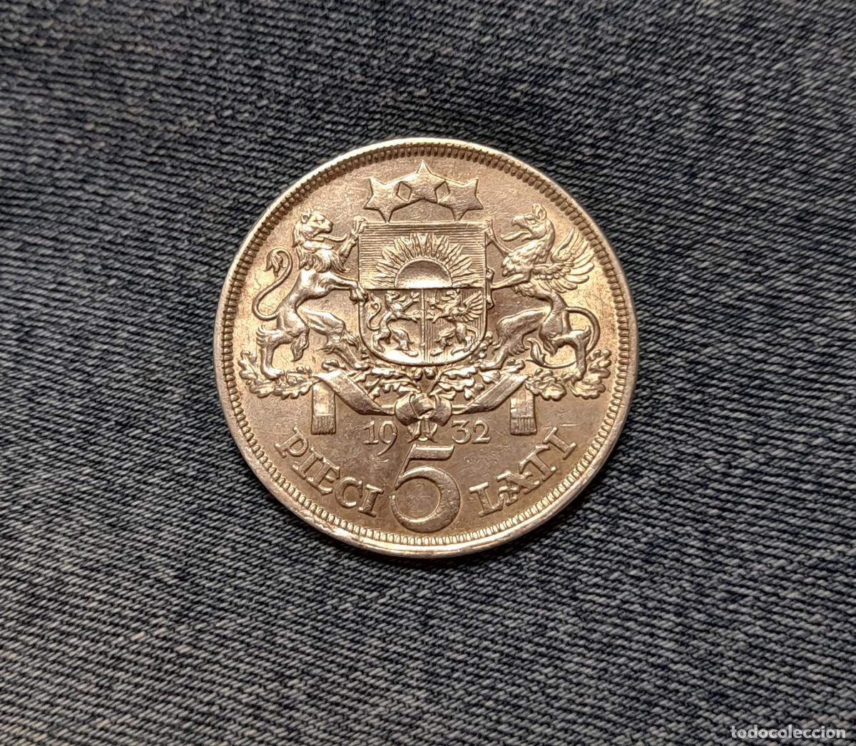 Monedas antiguas de Europa: Letonia, 5 Lati 1932