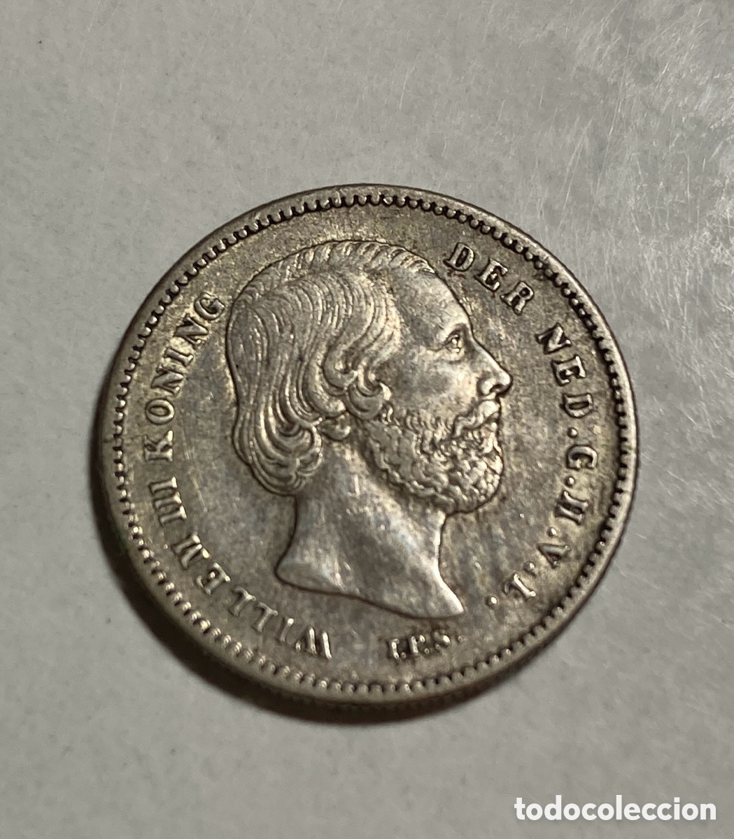 Monedas antiguas de Europa: 25 cts Holanda 1890. Pa&iacute;ses Bajos.