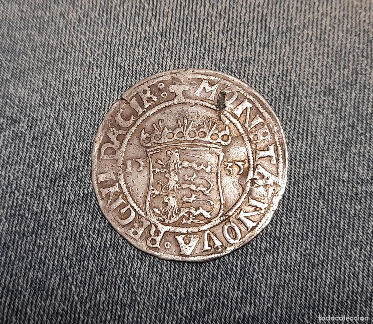 Monedas antiguas de Europa: Dinamarca, Christian III, 2 Mark 1535. Muy Escasa, pocas conocidas!!!