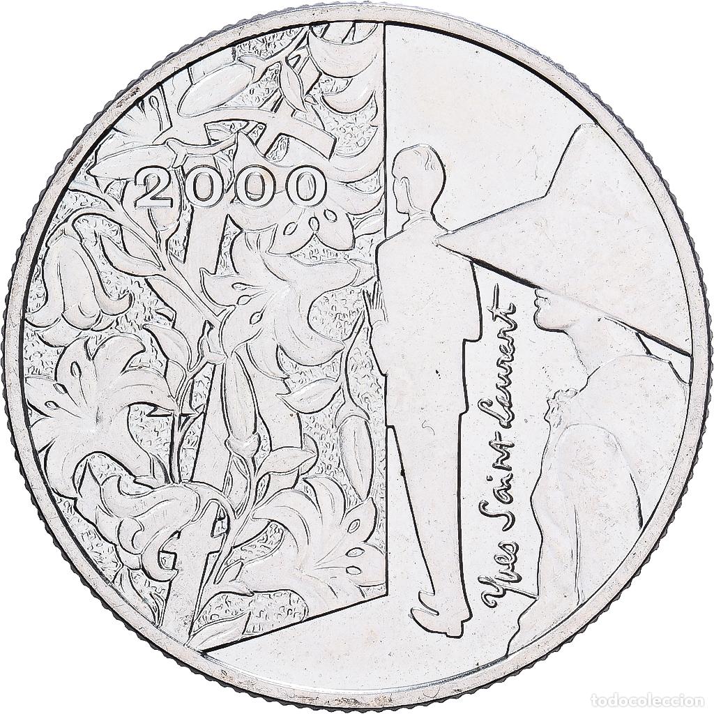 Monedas antiguas de Europa: [#1167655] Francia, 5 Francs, Yves St. Laurent, 2000, Paris, BU, Plata, EBC, Gadoury:C 249