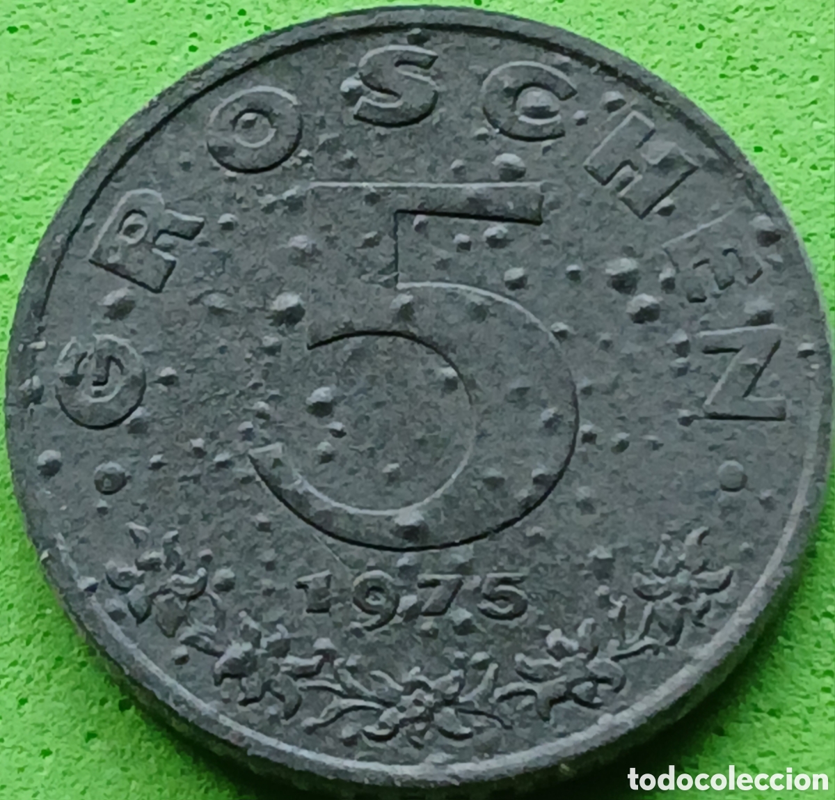 Monedas antiguas de Europa: Austria 5 groschen 1975 km#2875 exceso de metal