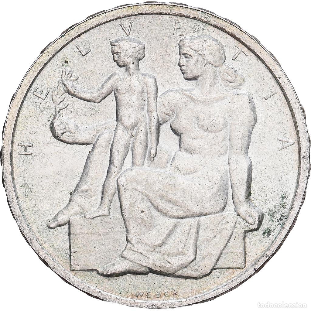 Monedas antiguas de Europa: [#1167715] Suiza, 5 Francs, 1948, Bern, Plata, EBC, KM:48