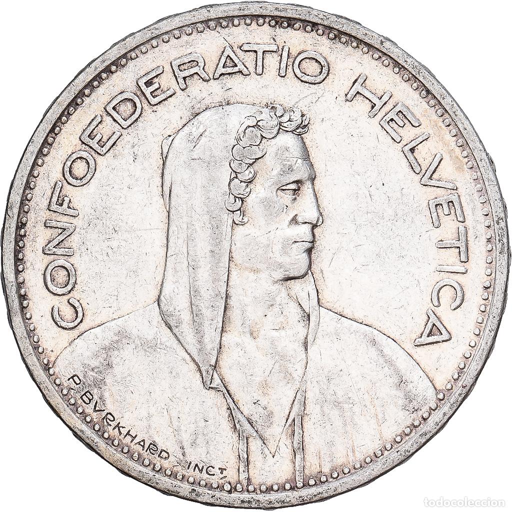 Monedas antiguas de Europa: [#1167716] Moneda, Suiza, 5 Francs, 1950, Bern, MBC+, Plata, KM:40