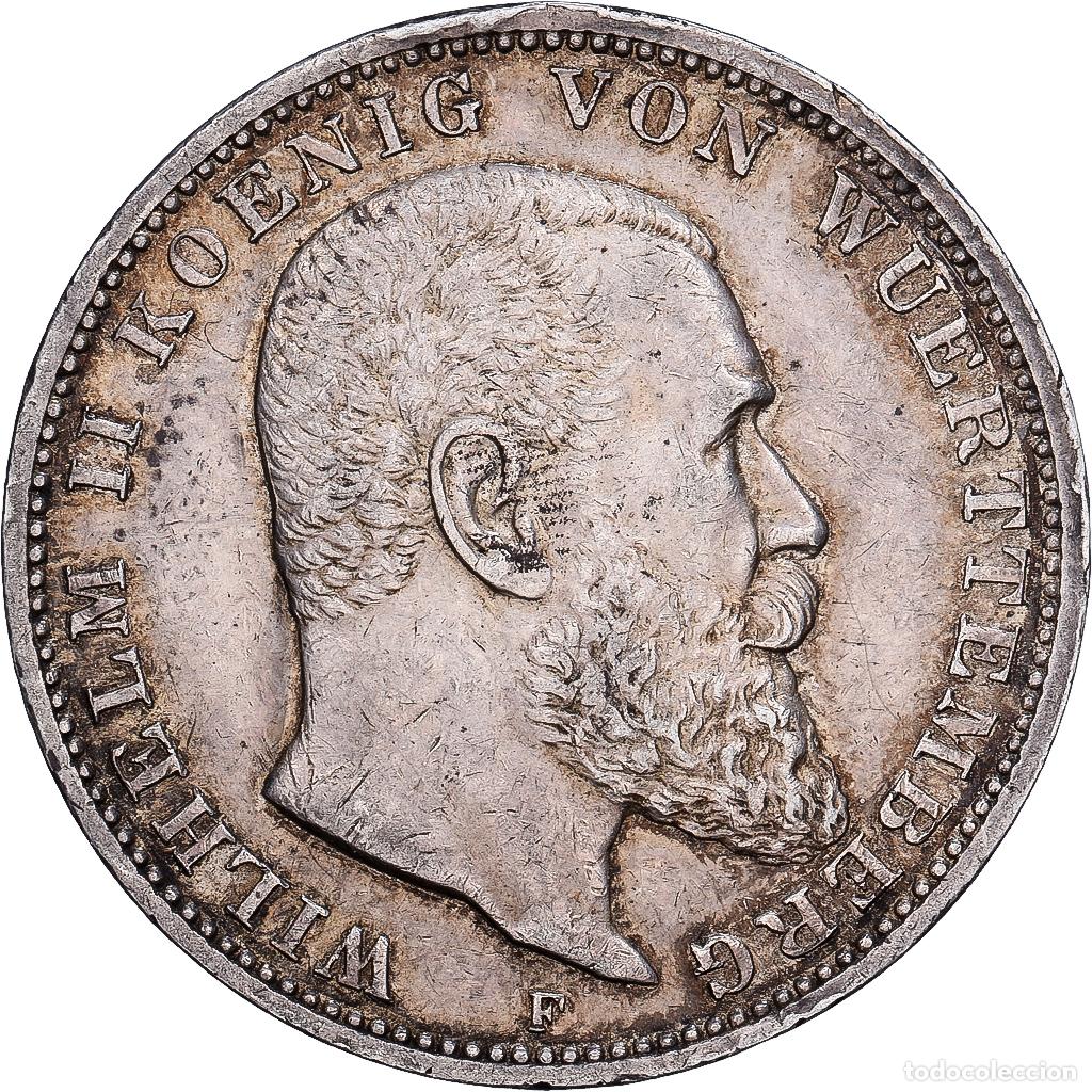 Monedas antiguas de Europa: [#1167732] Alemania, Kingdom of W&uuml;rttemberg, Wilhelm II, 3 Mark, 1914, Stuttgart, Plata