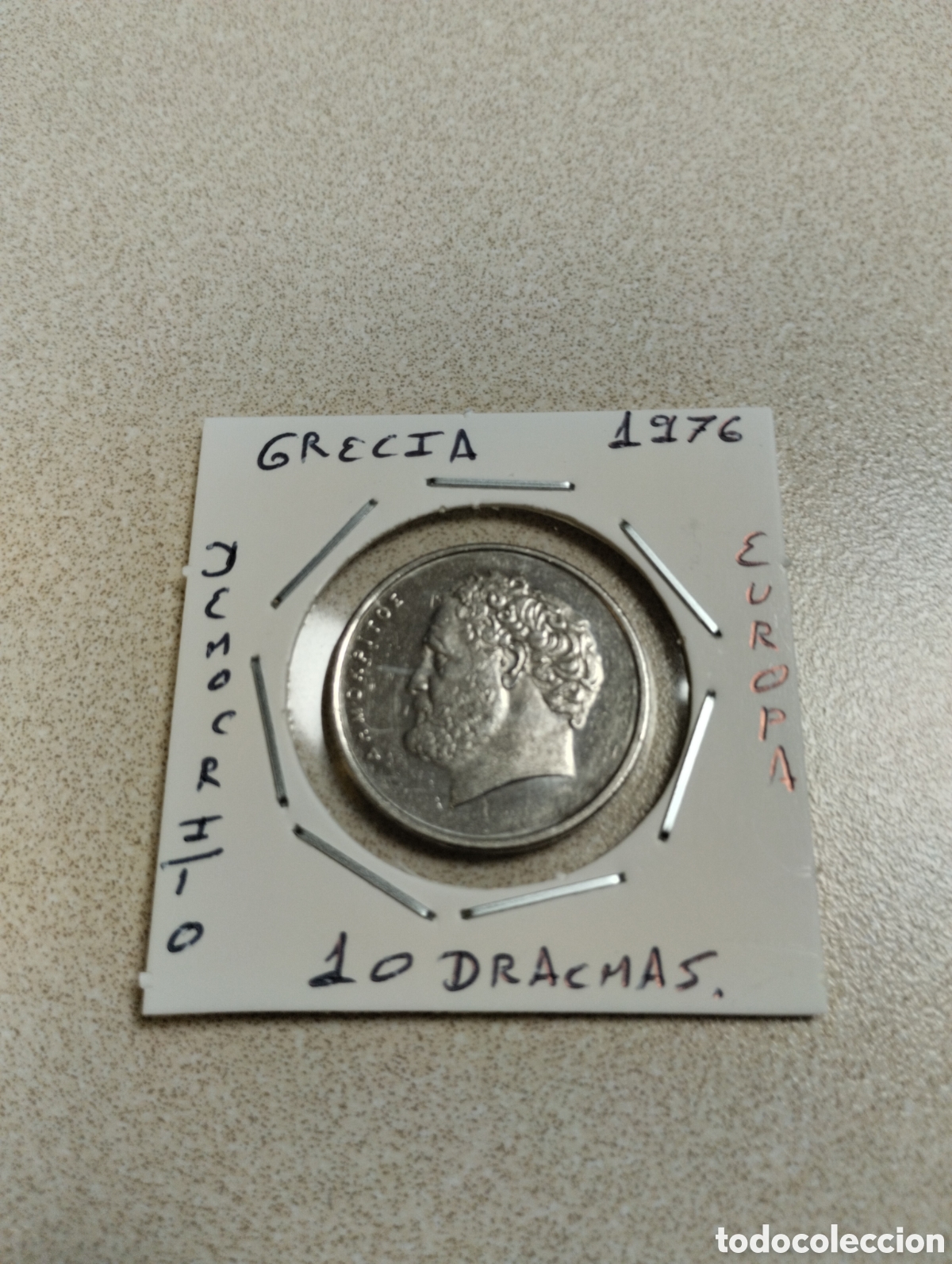 Monedas antiguas de Europa: Moneda 10 dramas Grecia a&ntilde;o 1976 ebc encartonada