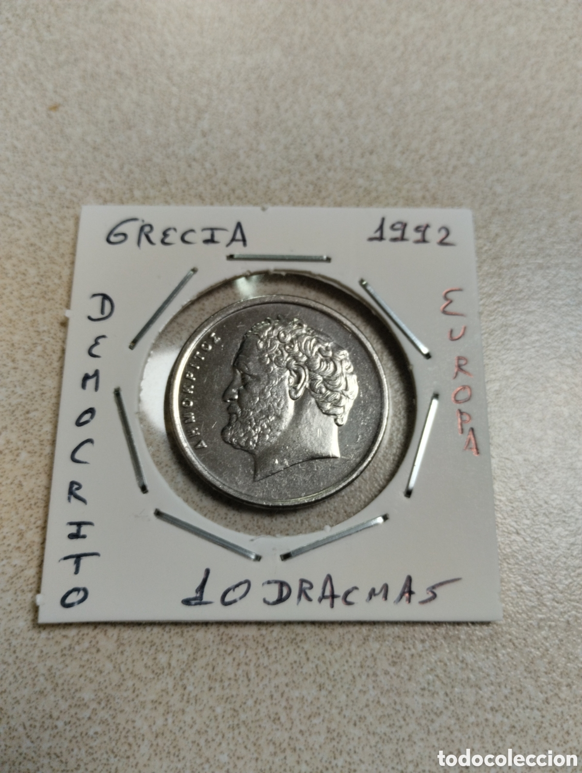 Monedas antiguas de Europa: Moneda 10 dramas Grecia a&ntilde;o 1992 ebc encartonada