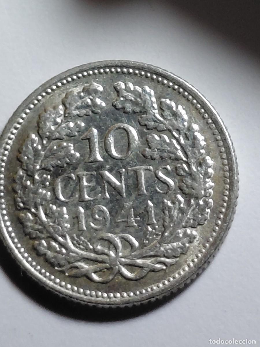 Monedas antiguas de Europa: HOLANDA - PAISES BAJOS - 10 CENTS 1941 KM163 PLATA