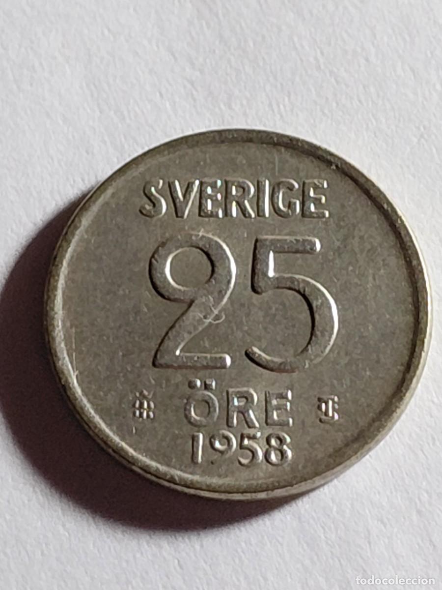 Monedas antiguas de Europa: SUECIA - 25 ORE 1958 PLATA