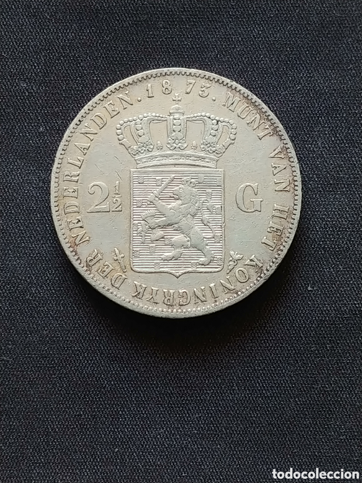 Monedas antiguas de Europa: Pa&iacute;ses Bajos, &rdquo;Willem III&rdquo;, 2 1/2 Gulden 1873, plata .900 mls.