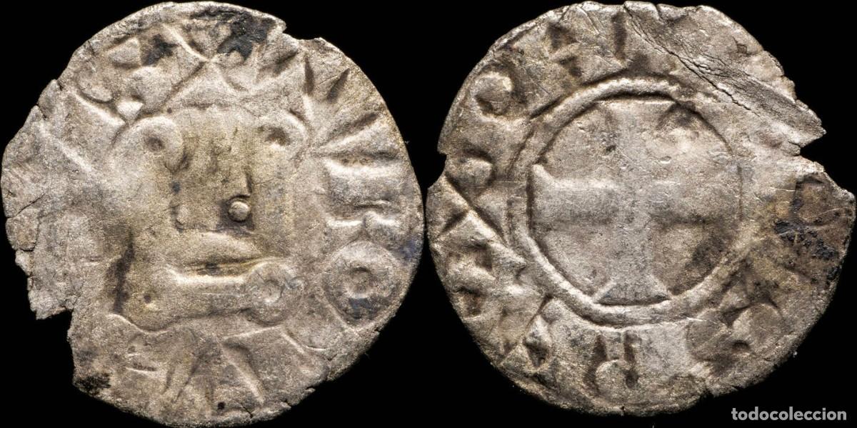 Moedas antigas da Europa: Felipe II de Francia, Denier Tournois - 18 mm / 0.68 gr.