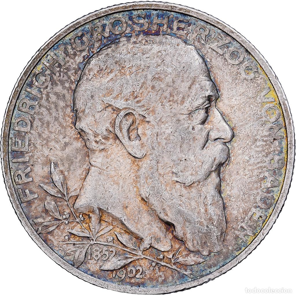 Monedas antiguas de Europa: [#1167769] Estados alemanes, BADEN, Friedrich I, 2 Mark, 1902, Karlsruhe, Plata, MBC