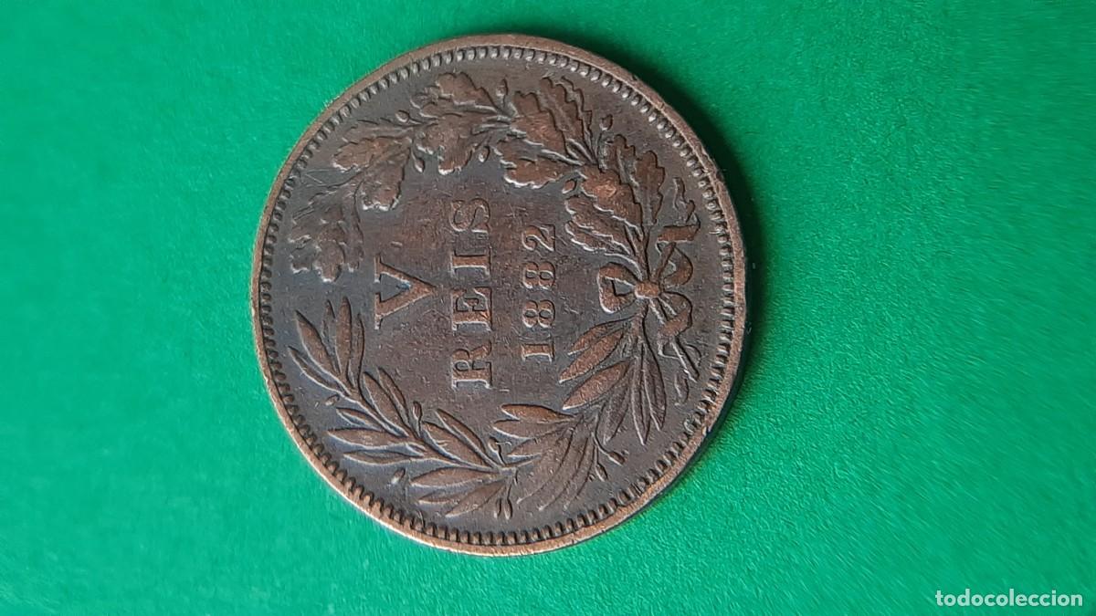 Monedas antiguas de Europa: (PORTUGAL)(1882) 5 REIS LUIS I