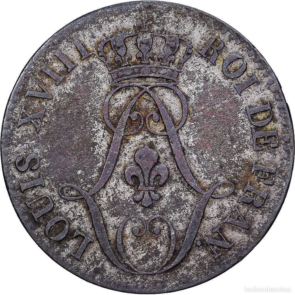 Monedas antiguas de Europa: [#1202991] GUAYANA FRANCESA, 10 Centimes, 1818, Paris, Vell&oacute;n, BC+, KM:A1