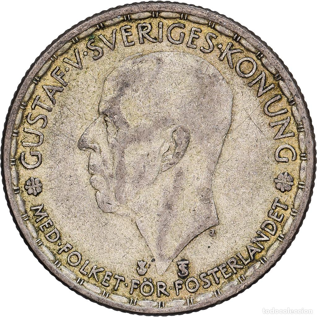 Monedas antiguas de Europa: [#1167800] Suecia, Gustaf V, Krona, 1949, Plata, BC+, KM:814