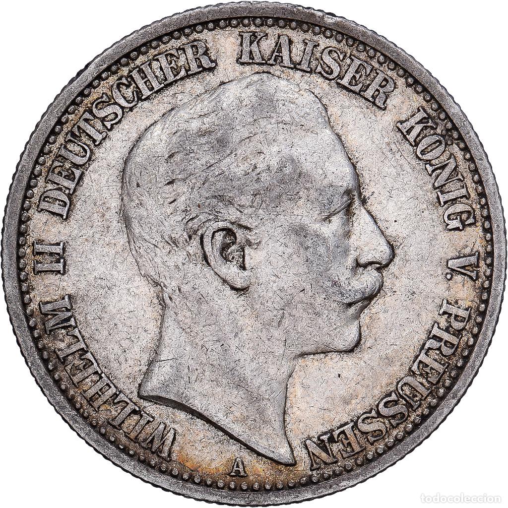 Monedas antiguas de Europa: [#1167776] Estados alemanes, PRUSSIA, Wilhelm II, 2 Mark, 1904, Berlin, Plata, BC+, KM:522