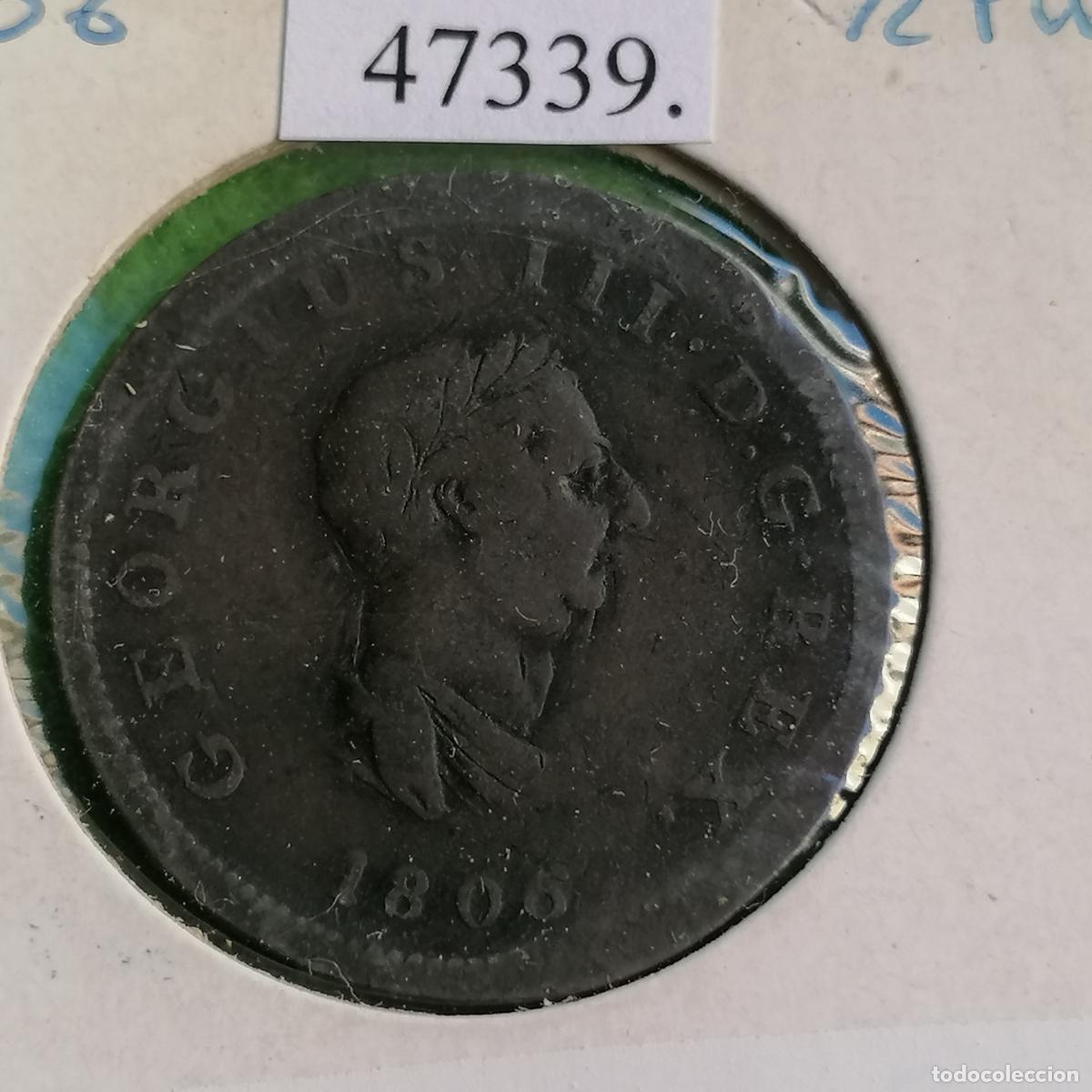 Monedas antiguas de Europa: Inglaterra 1/2 penique 1806 , UK