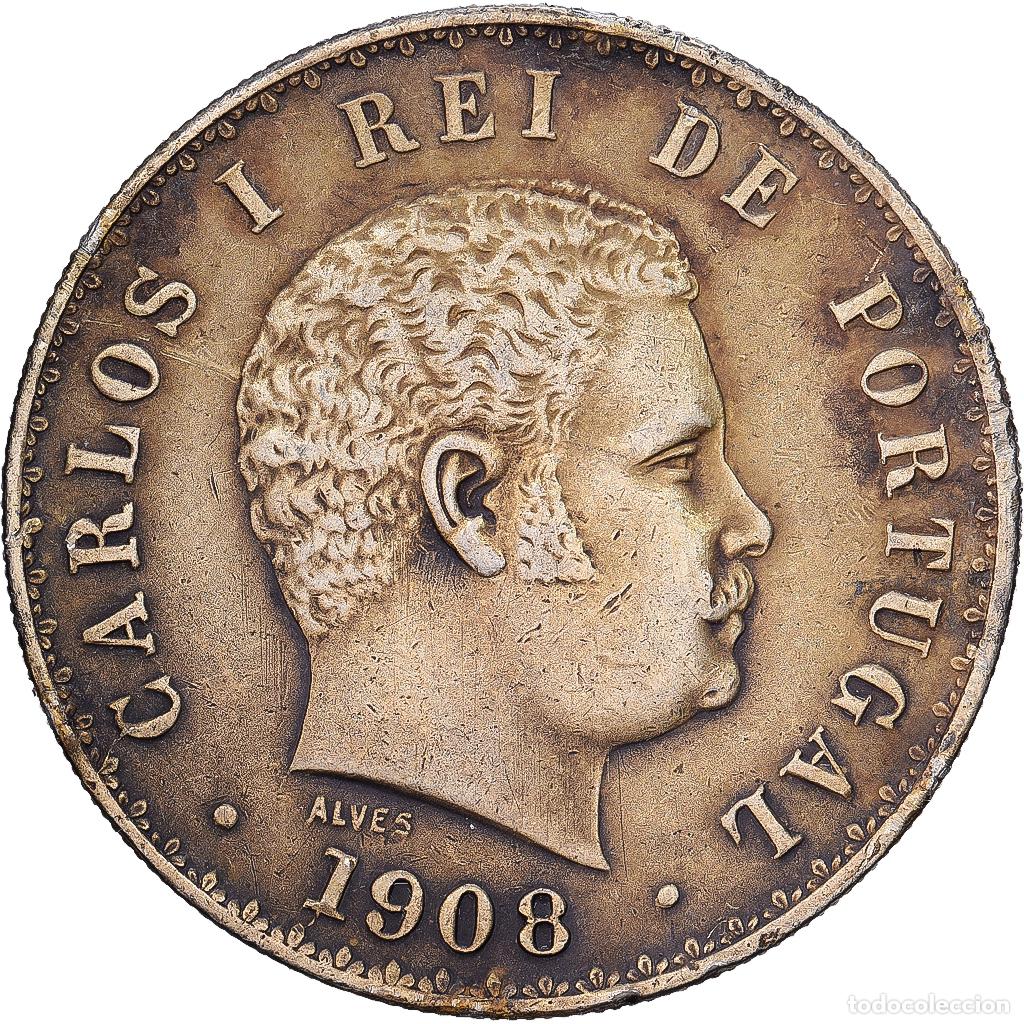 Monedas antiguas de Europa: [#1203005] Portugal, Carlos I, 500 Reis, 1908, Lisbon, Plata, MBC, KM:535