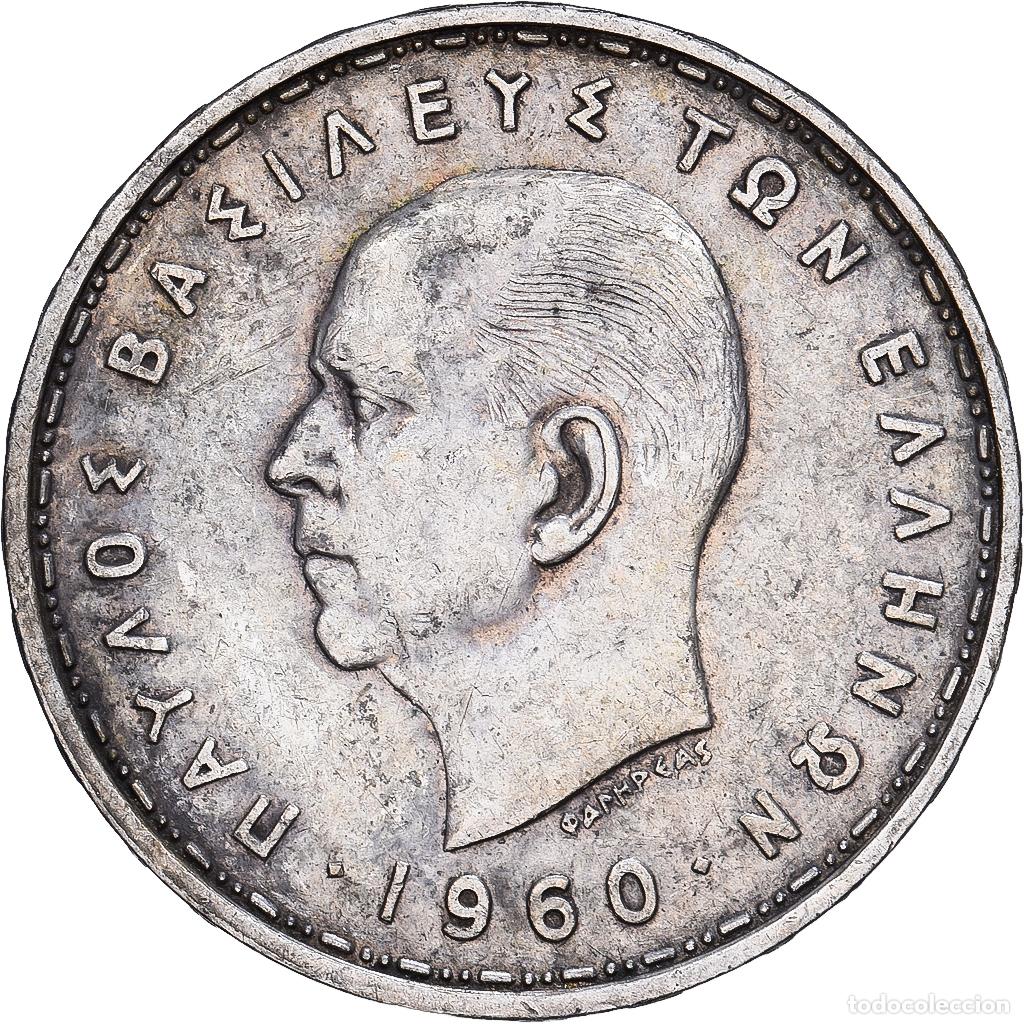 Monedas antiguas de Europa: [#1167801] Grecia, Pavel I, 20 Drachmai, 1960, Plata, MBC, KM:85