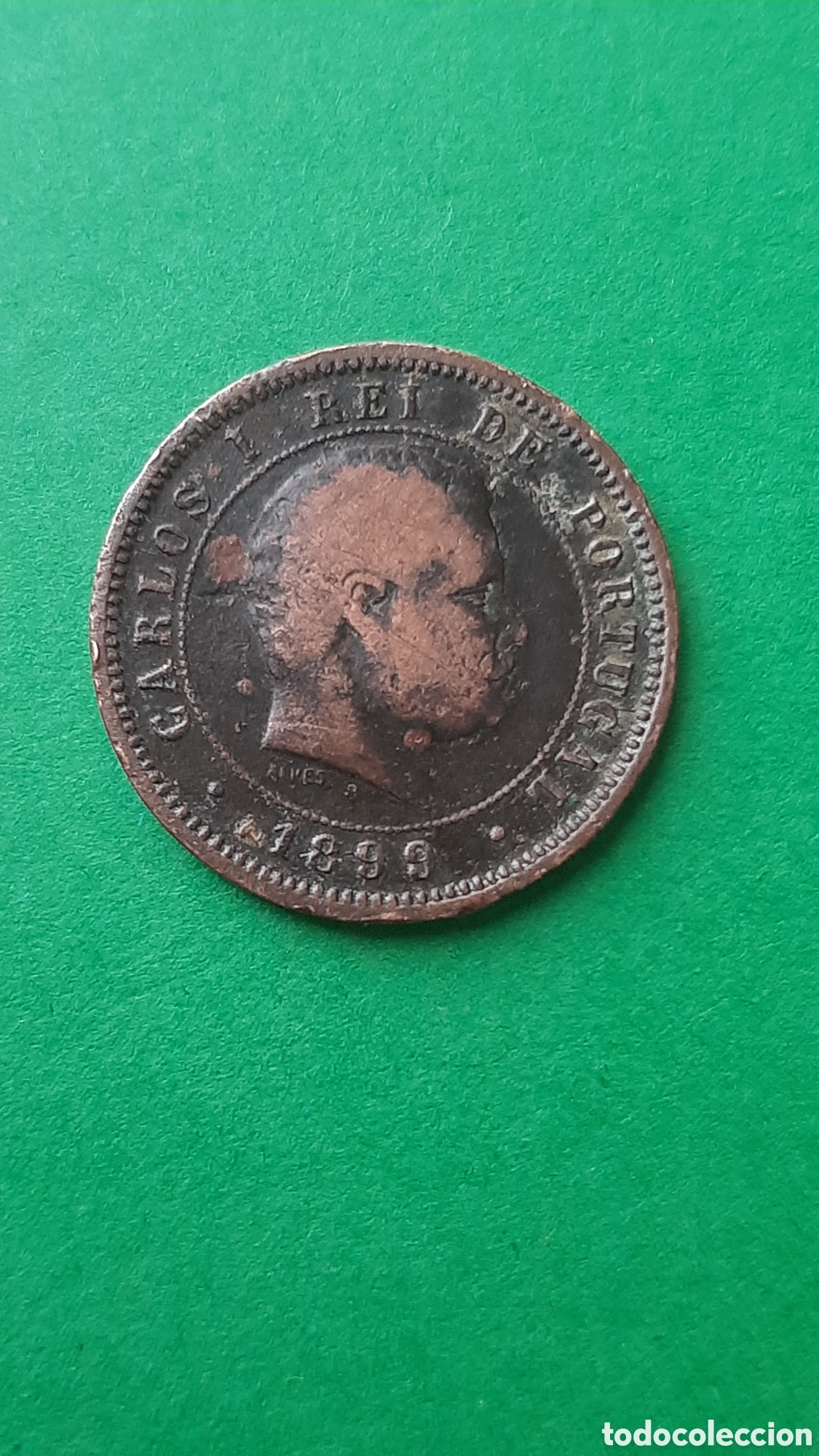Monedas antiguas de Europa: (PORTUGAL)(1899) 5 REIS REY CARLOS I