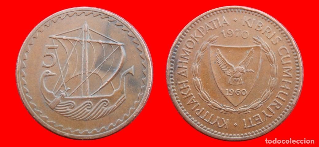 Monedas antiguas de Europa: 5 MILS 1970 CHIPRE-151082